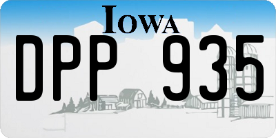 IA license plate DPP935