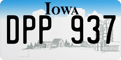 IA license plate DPP937