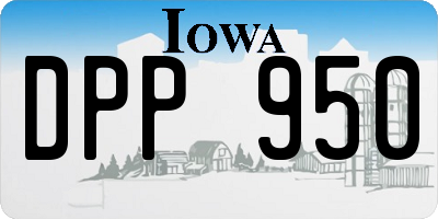 IA license plate DPP950