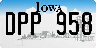 IA license plate DPP958