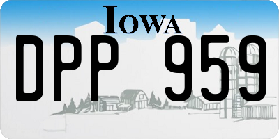 IA license plate DPP959
