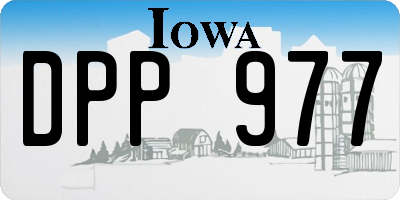 IA license plate DPP977