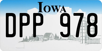 IA license plate DPP978