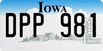 IA license plate DPP981