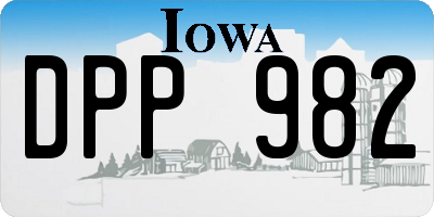 IA license plate DPP982