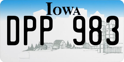 IA license plate DPP983