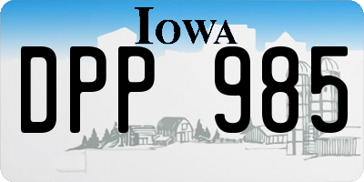 IA license plate DPP985