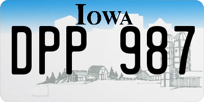 IA license plate DPP987