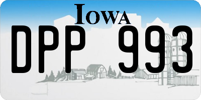 IA license plate DPP993