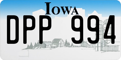 IA license plate DPP994