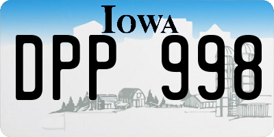 IA license plate DPP998