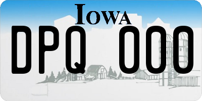 IA license plate DPQ000