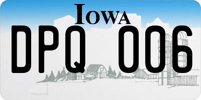 IA license plate DPQ006