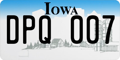 IA license plate DPQ007