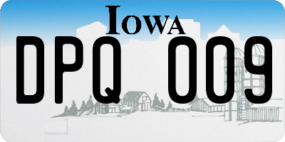 IA license plate DPQ009