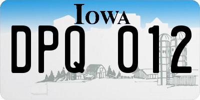IA license plate DPQ012