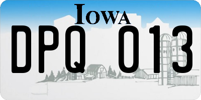 IA license plate DPQ013