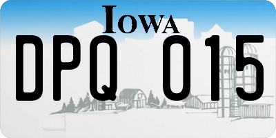 IA license plate DPQ015