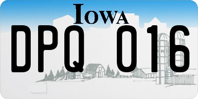 IA license plate DPQ016