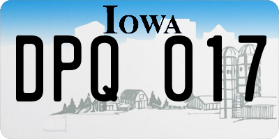 IA license plate DPQ017