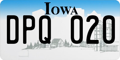 IA license plate DPQ020