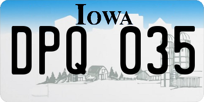 IA license plate DPQ035