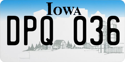 IA license plate DPQ036
