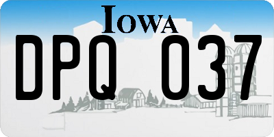 IA license plate DPQ037