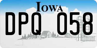 IA license plate DPQ058