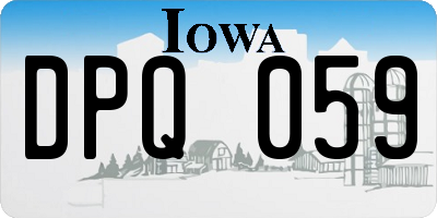 IA license plate DPQ059