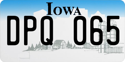 IA license plate DPQ065