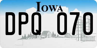 IA license plate DPQ070