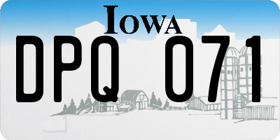 IA license plate DPQ071