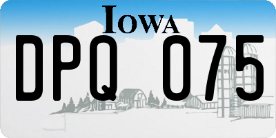 IA license plate DPQ075