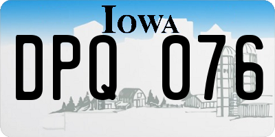 IA license plate DPQ076