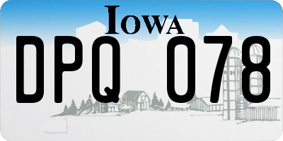 IA license plate DPQ078