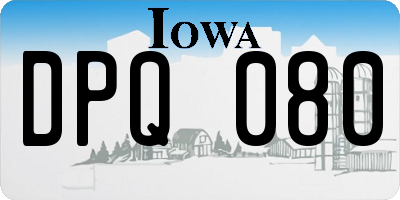 IA license plate DPQ080