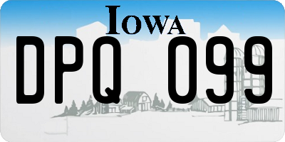 IA license plate DPQ099