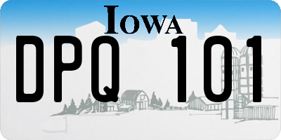 IA license plate DPQ101