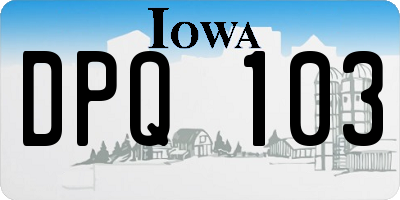 IA license plate DPQ103