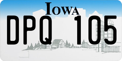 IA license plate DPQ105