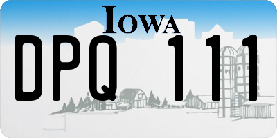 IA license plate DPQ111