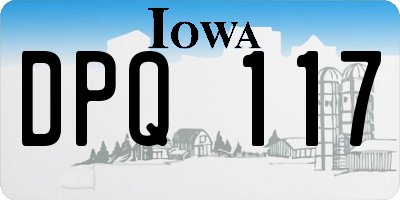 IA license plate DPQ117
