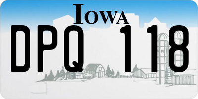 IA license plate DPQ118
