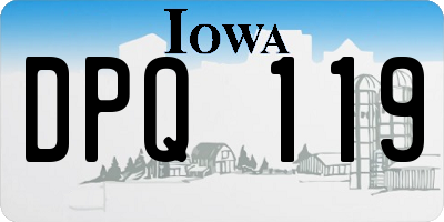 IA license plate DPQ119