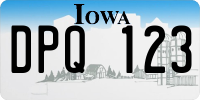 IA license plate DPQ123