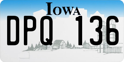 IA license plate DPQ136