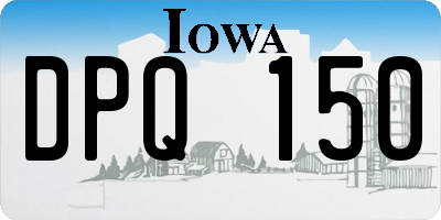 IA license plate DPQ150
