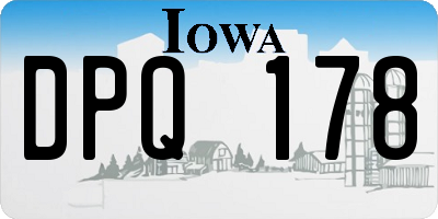 IA license plate DPQ178