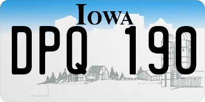 IA license plate DPQ190